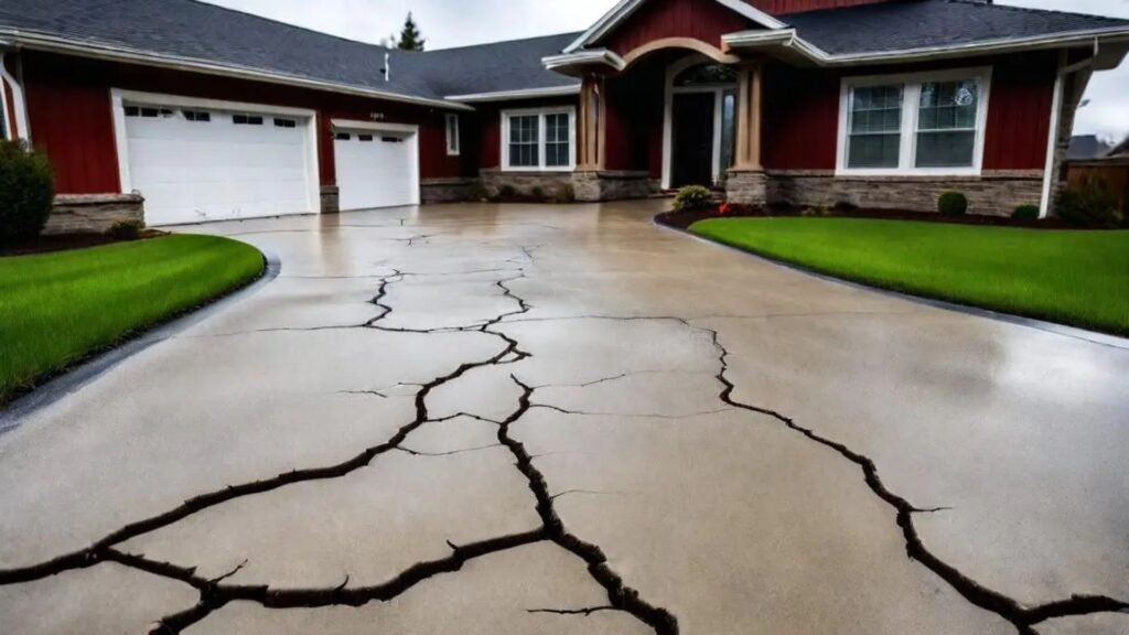 repair an old cracked concrete driveway